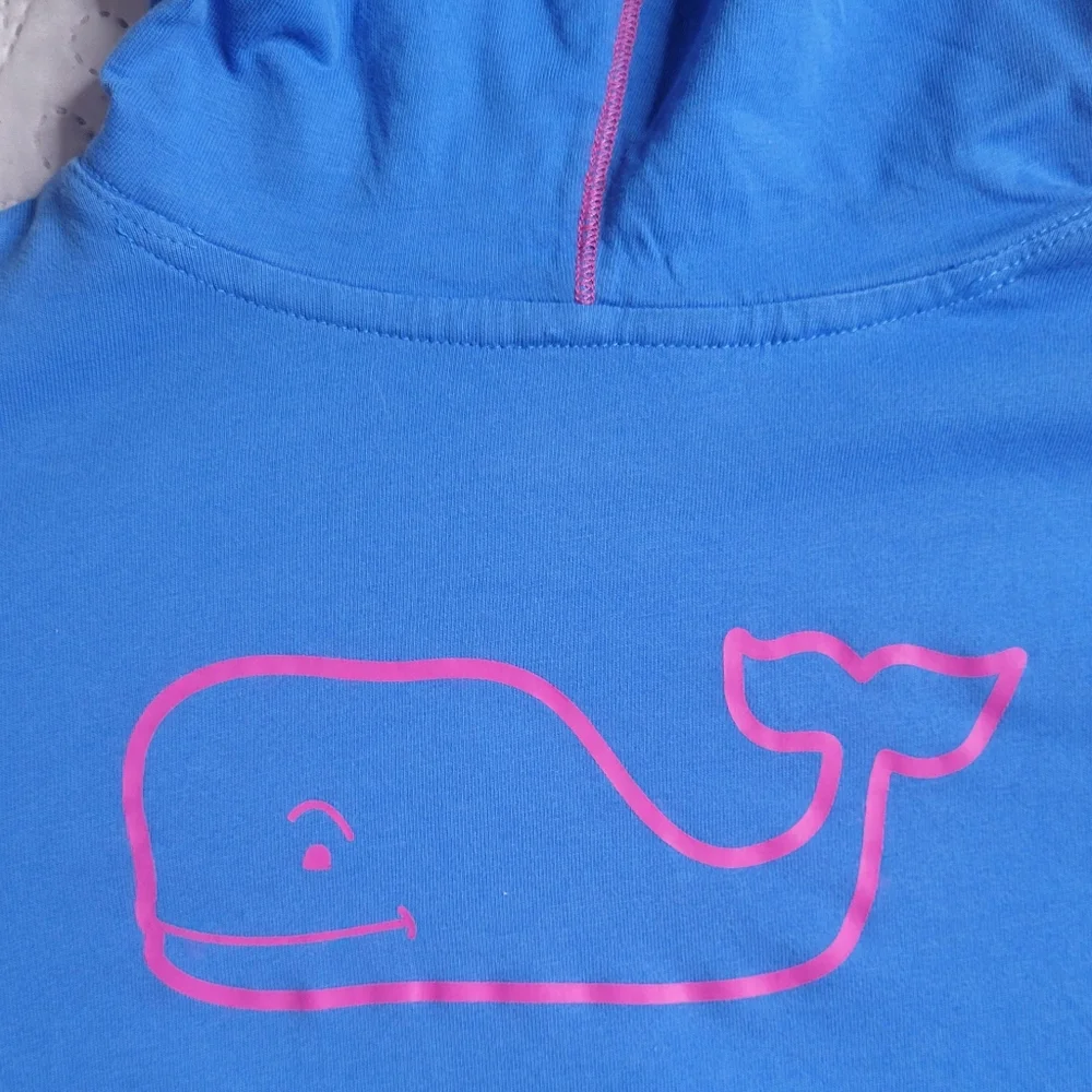 Vineyard Vines Long Sleeve Vintage Whale Hoodie Tee Dress Girls size L (14)